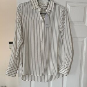 Vince Striped silk-blend shirt